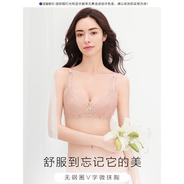 安莉芳薄款大小胸無痕無鋼圈文胸女蕾絲抹胸式內衣