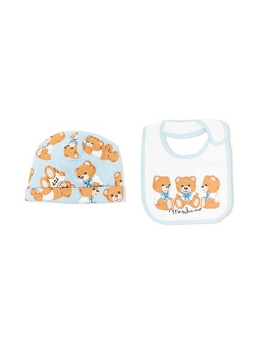 Moschino Kids - Teddy Bear-motif two-piece babygrow set - kids - Cotton/Cotton - III - Blue