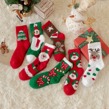 韓版聖誕襪 聖誕襪子 節慶襪子 聖誕中筒襪 聖誕老人襪 動物襪 珊瑚絨聖誕襪 聖誕襪 台灣出貨 台灣賣家