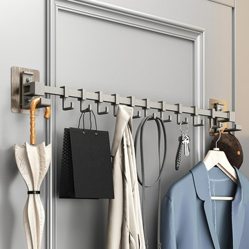 掛鉤門后掛衣架門上免打孔壁掛浴室置物架衛生間收納衣服掛架粘鉤