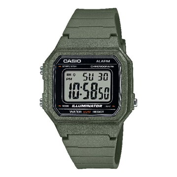 CASIO 卡西歐 W-217H-3AV 機能性配色風格設計腕錶 橄欖綠 41.2mm｜樂天全館特惠中★指定刷卡回饋10%
