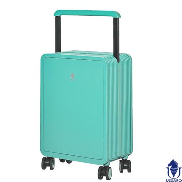【USSARO】20吋前開式晶彩系列框箱/行李箱/旅行箱/登機箱(庭蕪綠)