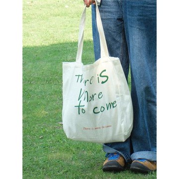 別來無恙【未來可期】綠色英文帆布包 隨性自然帆布袋休閑單肩包