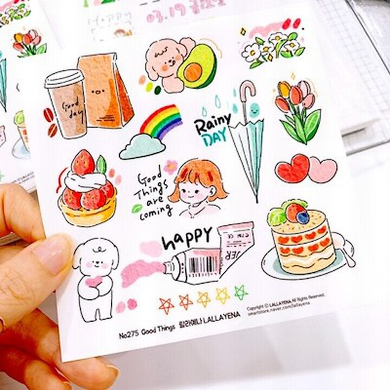 Good Things イラスト ステッカー ハサミで切るシール スケジュール帳 手帳 ノート 日常生活 韓国好き 5枚入り 韓国直送 通販 Lineポイント最大1 0 Get Lineショッピング