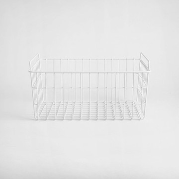 Ink 鐵線收納籃M-白