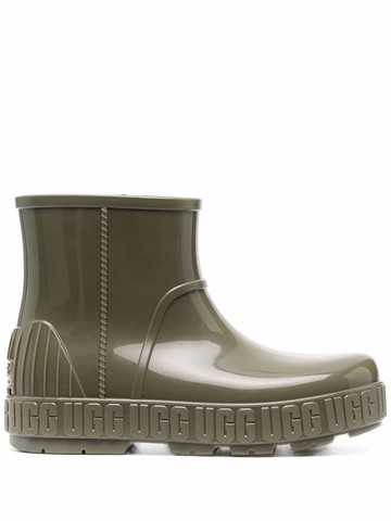 UGG - debossed-logo rain boots - women - Sheepskin/Thermoplastic Elastomers (TPE)/Thermoplastic Elastomers (TPE) - 7 - Green