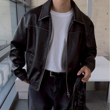 【Metanoia】韓國設計 水洗皮革外套