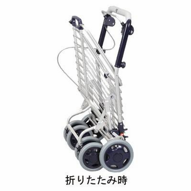 ショッピングバッグ付 アルミワイヤーカート ショッピングカート