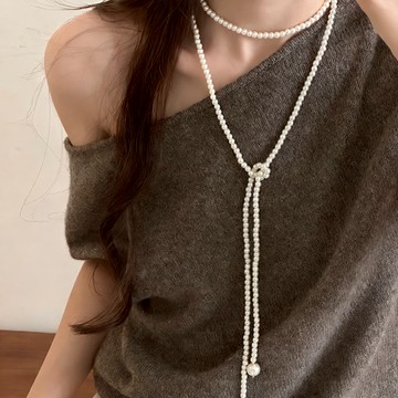 女士珠子項鍊,時尚,簡約,個性,高端,長款配飾