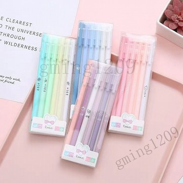 【高顏值順滑書寫】新款 可愛 韓版 莫蘭迪色系 中性筆 ins風 學生用 0.5mm 黑色 考試專用 免運 文具 筆 考
