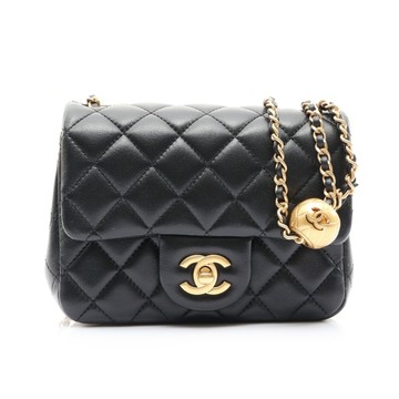CHANEL 香奈兒 Mini Flap 鏈條 肩背包 黑色 菱格紋 羊皮 AS1789 金釦 【二手名牌BRAND OFF】