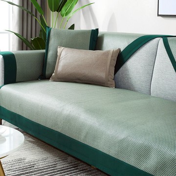 冰絲藤席編織沙發墊夏季夏天款防滑透氣涼坐墊子美式客廳沙發套罩