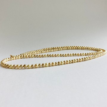 玻璃珍珠混色兩戴長項鍊 / 5mm 約 100cm / 金色混搭 / G / made in japan