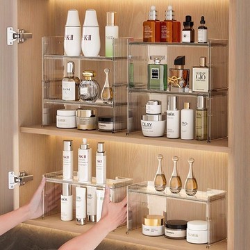 臺灣嚴選鏡櫃收納盒麵膜口紅桌麵置物架衛生間洗手間櫃內多層疊加整理架