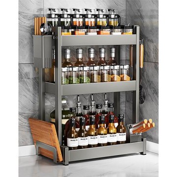 廚房調料置物架灶臺放油鹽醬醋多功能刀架臺面收納架