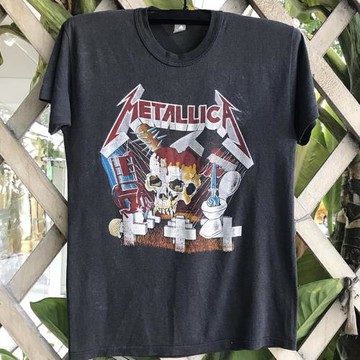 Metallica金屬之王樂隊朋克搖滾風潮牌短袖高街vintage古著T恤潮