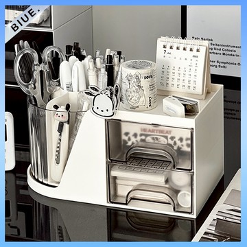 旋轉筆筒 文具整理盒 無印風收納 桌面收納 置物架 收納盒 桌面收納盒 化妝品收納 刷具桶 文具收納盒 抽屜式收納盒