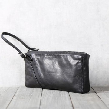 【深山九處】手工原創真皮錢包錢夾山羊皮男包手包橫款錢包手機包