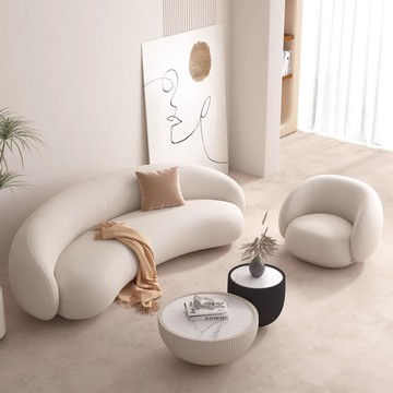 【台灣公司 可打統編】美容院服裝店休息區小沙發 民宿北歐奶油風簡約弧形小戶型客廳臥室 可開發票 全館六折 工廠現貨直銷 新品特價 c9112