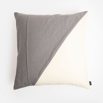 伊登拼接抱枕套58x58cm 深灰米