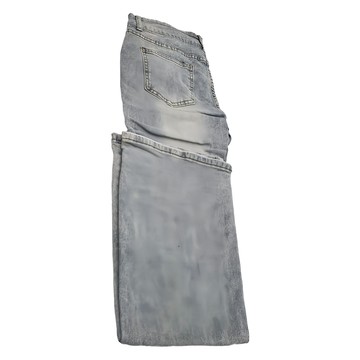 美式雙釦刷舊微喇叭牛仔長褲  XL  復古藍  1件