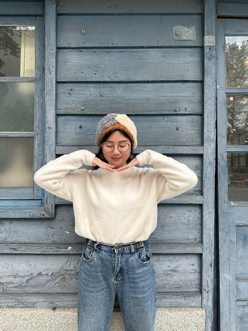 真的好暖三用毛毛髮帶 / 咖啡色底 / 雙拼髮帶 / RuruRoad