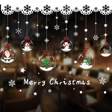 聖誕靜電貼 Set 2個 PVC靜電膜 聖誕裝飾  SR-12  50 x 70cm