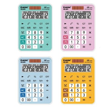 計算機 E-MORE 彩色12位數 超大字幕商用計算機 MS-99V