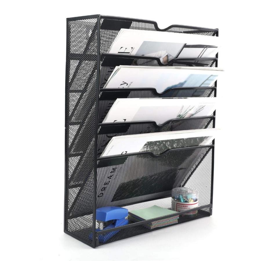 EasyPAG Wall File Organizer Mesh Tier Black Vertical Hanging File Folders