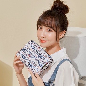 歡慶11.11🧨【OUTDOOR】史努比SNOOPY-王牌飛行員化妝包(大)-米色