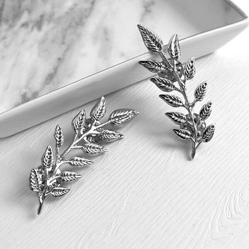 西裝別針 銀色葉子胸針【NCD33】