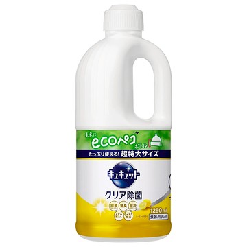 Kao 花王 Cucute 珂珂透 餐具洗碗精補充瓶 檸檬香  1.25L  1瓶