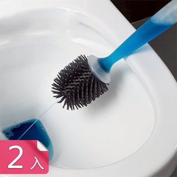 【荷生活】可加清潔液軟毛馬桶清潔刷 快速瀝水可壁掛收納馬桶刷組-2入組
