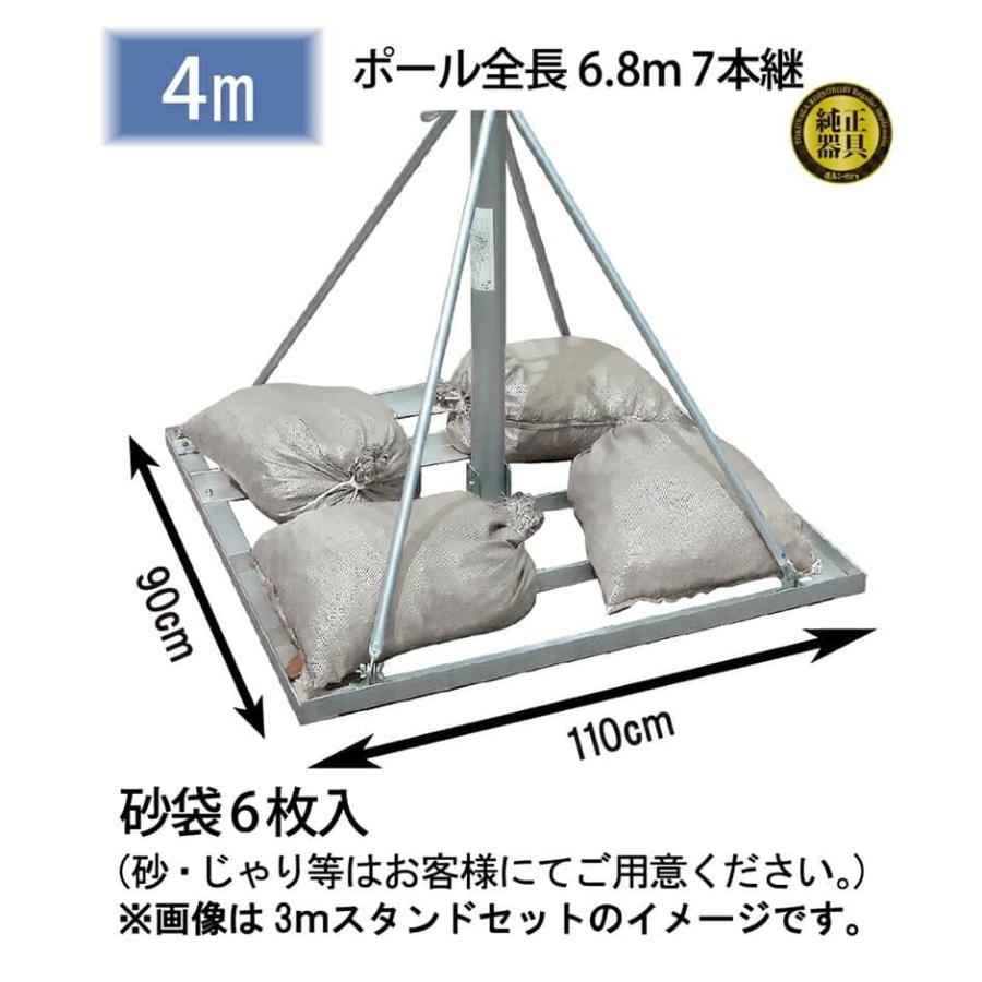 こいのぼり 徳永鯉 鯉のぼり 庭園用 4m6点スタンドセット 砂袋 夢はるか 古典鯉幟 撥水加工 ポリエステルメロンアムンゼン 家紋・名入れ可能 110-690