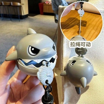 🌞包包優選寶藏品🌟🌟萌趣拉線鯊魚可愛解壓掛件鑰匙扣卡通咬牙玩具送禮創意搞怪玩具🌞