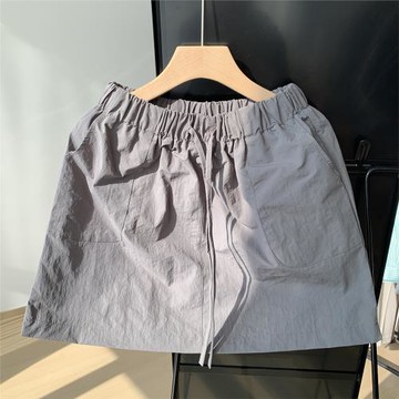 2024年夏季新款運動速干工裝設計感半身裙女松緊腰顯瘦a字短裙子