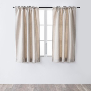 HOLA 和樂家居 克萊歐格紋緹花半腰窗簾 2.4kg  270 x 165 x 0.2cm  芒草棕