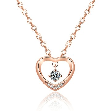 現貨 含苞待放 項鍊 玫瑰金 莫桑鑚 項鍊 S925銀 項鏈 不退色N496