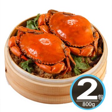 華得水產 東港紅蟳干貝櫻花蝦油飯2盒組(800/盒)(年菜預購)