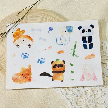 星空動物-手帳貼紙