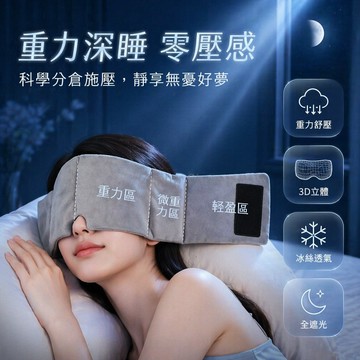 台灣出貨✨ 重力睡眠眼罩 遮光深睡版 助眠緩解焦慮 柔軟舒適頭巾 秋冬保暖男女適用