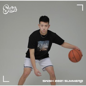 Swish 日落球場美式籃球短袖t恤男夏季運動訓練服純棉投籃服上衣