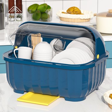 廚房瀝水碗柜帶蓋家用放碗箱裝碗碟碗盤餐具臺面置物架碗筷收納盒
