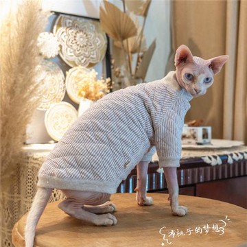 GINGERAIN 斯芬克斯無毛貓衣服夾棉無骨縫保護敏感皮膚保暖衛衣
