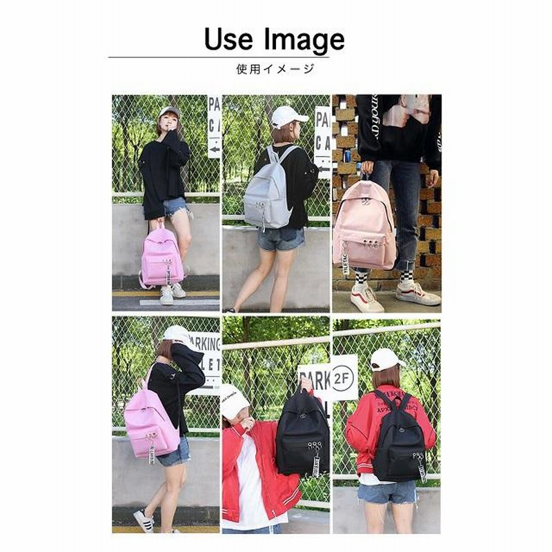 早い者勝ち❣️バックパック リュック シンプル チャーム付き シルバーリング バックパック リュック シンプル チャーム付き シルバーリング