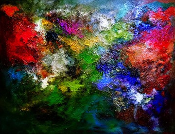 手工油畫創作 浴火重生 超現實大型創作 免運含框  掛畫壁畫