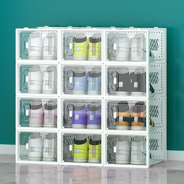 aj鞋盒收納盒透明球鞋防氧化手辦整理展示防塵抽屜式家用磁吸鞋盒