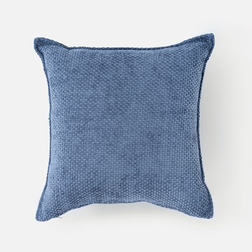 香奈兒絨編格紋抱枕 45x45cm 藍