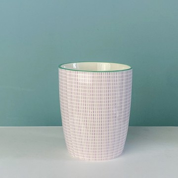 好憩HORCHILL 春暖系列 粉白網條紋茶杯