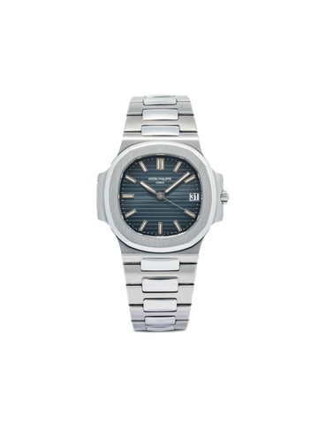 Patek Philippe Pre-Owned - pre-owned Nautilus 40mm - men - stainless steel - One Size - Blue